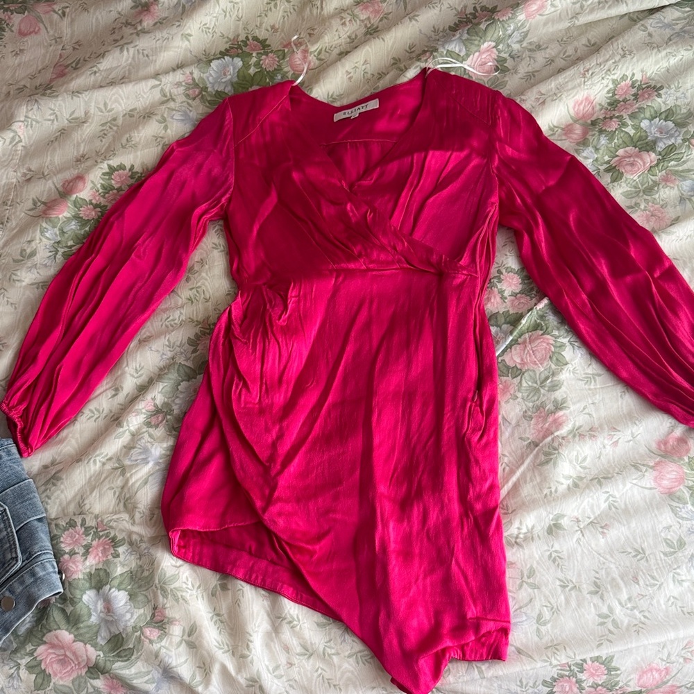 Elliat pink satin dress